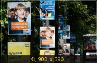 Предвыборные плакаты на улицах Висбадена.